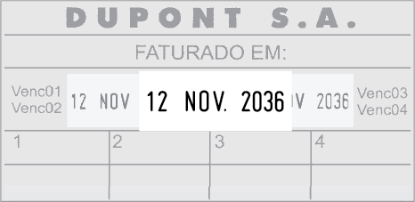 Example imprint for Printer 60 Dater